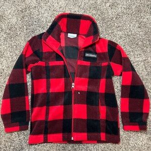 Columbia Kids Checkered Red and Black fleece
